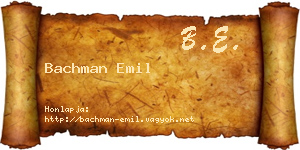 Bachman Emil névjegykártya