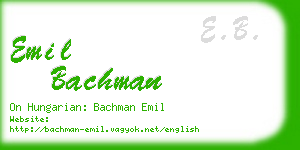 emil bachman business card